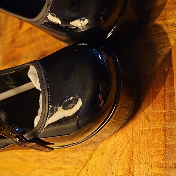 T.U.K black chunky high heel sz 7 - Picture 12 of 16